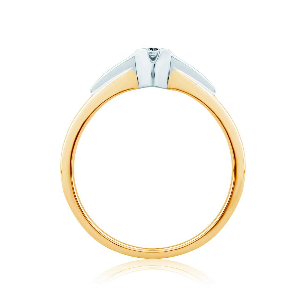 Pierścionek zaręczynowy SAVICKI: dwukolorowe złoto, z diamentem