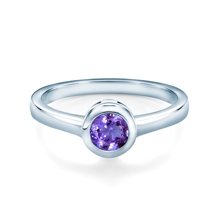 Tension Engagement Ring: white gold, tanzanite
