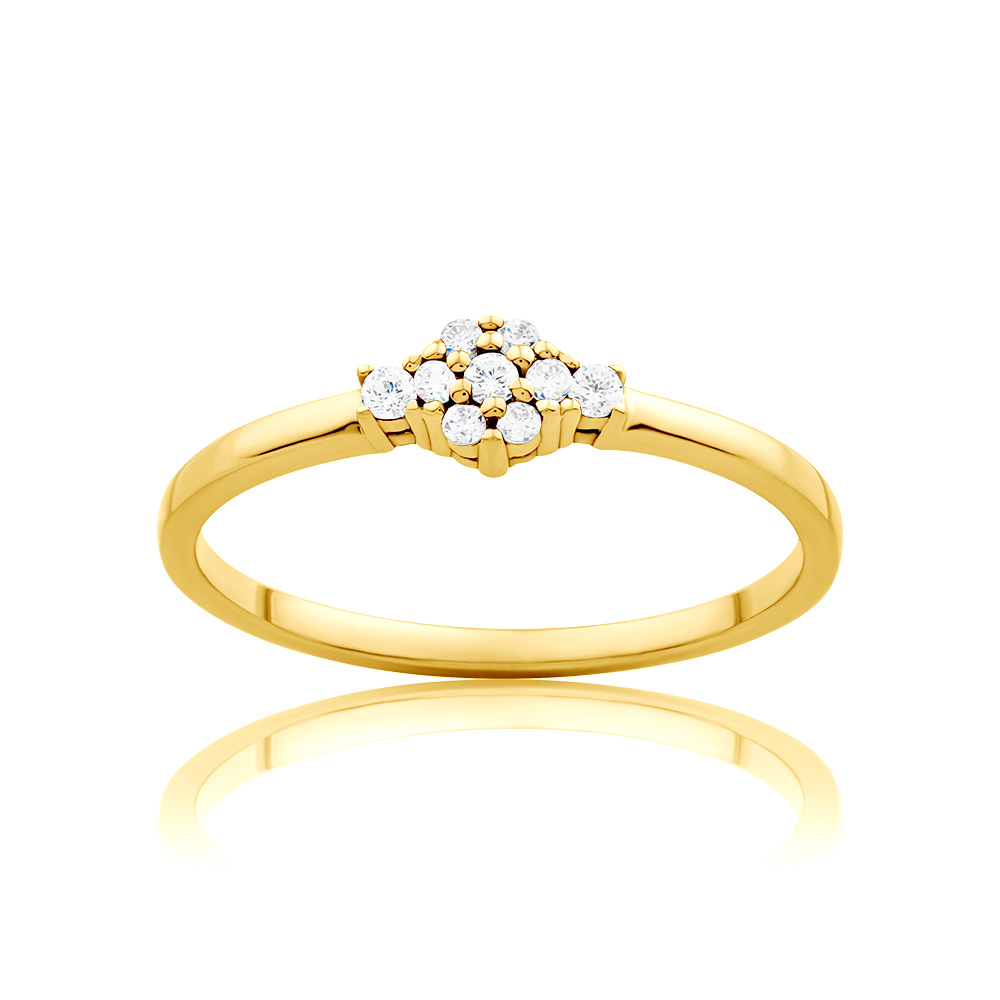 Pierścionek zaręczynowy SAVICKI: złoty, diamenty