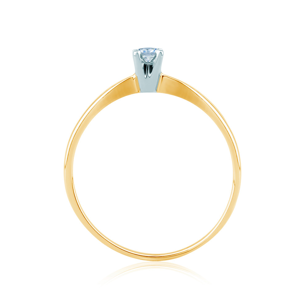 Pierścionek zaręczynowy SAVICKI: dwukolorowe złoto, z diamentem