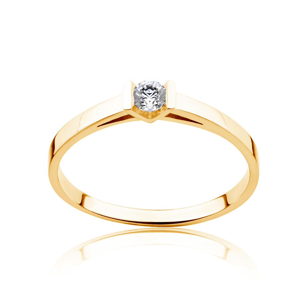 Tension Engagement Ring: gold, diamond