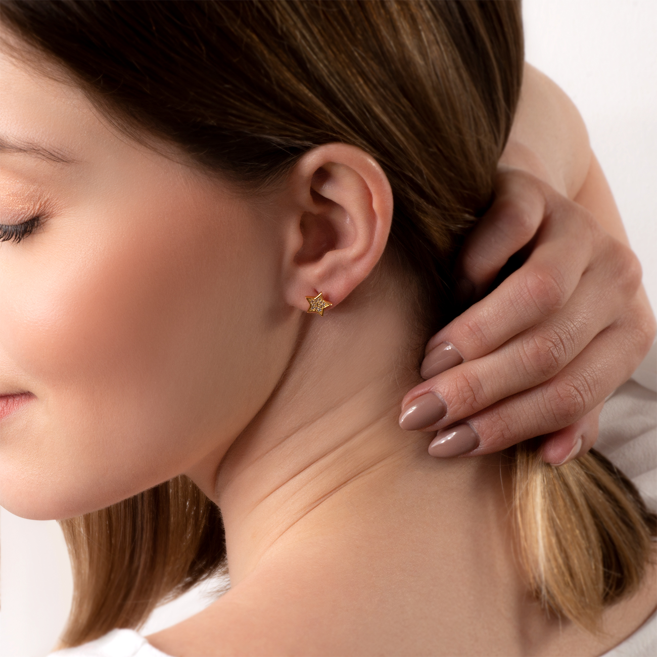 Ohrringe Sterne Savicki: Silber Vergoldet, Zirkonia - 6