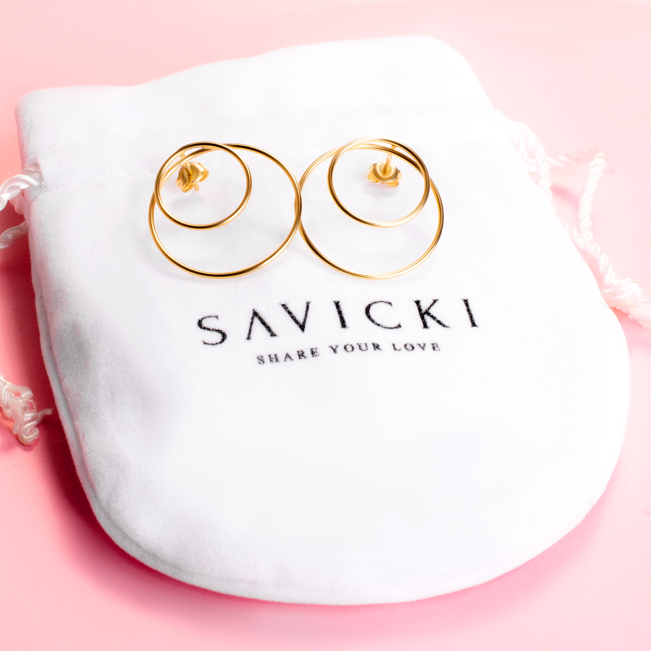 Kolczyki koła Savicki: złote - 3