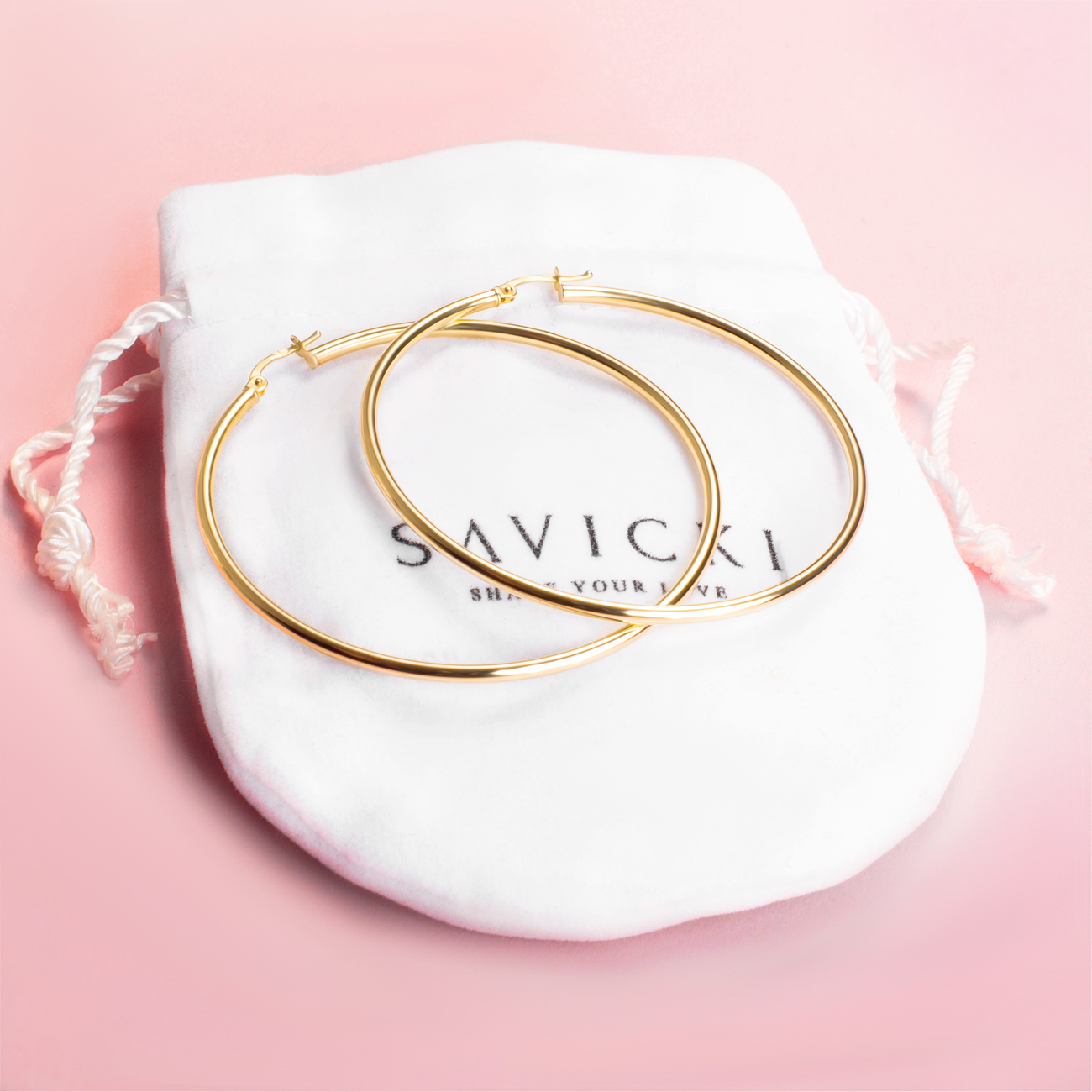 Kolczyki koła Savicki: złote - 3