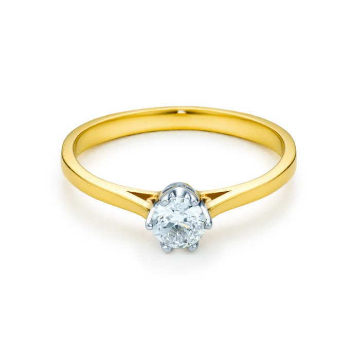 Zásnubní prsten SAVICKI: dvoubarevné zlato, diamant