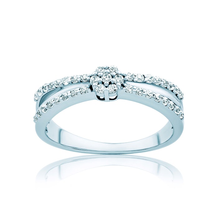 Zásnubní prsten SAVICKI: bílé zlato, diamanty