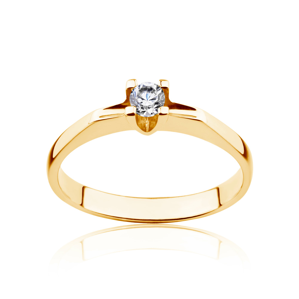 Zásnubný prsteň SAVICKI: žlté zlato, diamant