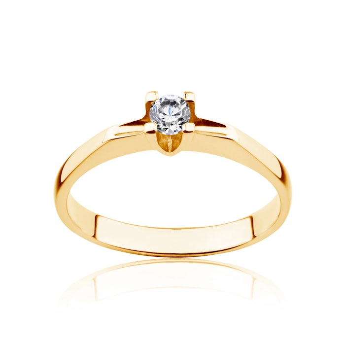 Zásnubný prsteň SAVICKI: žlté zlato, diamant
