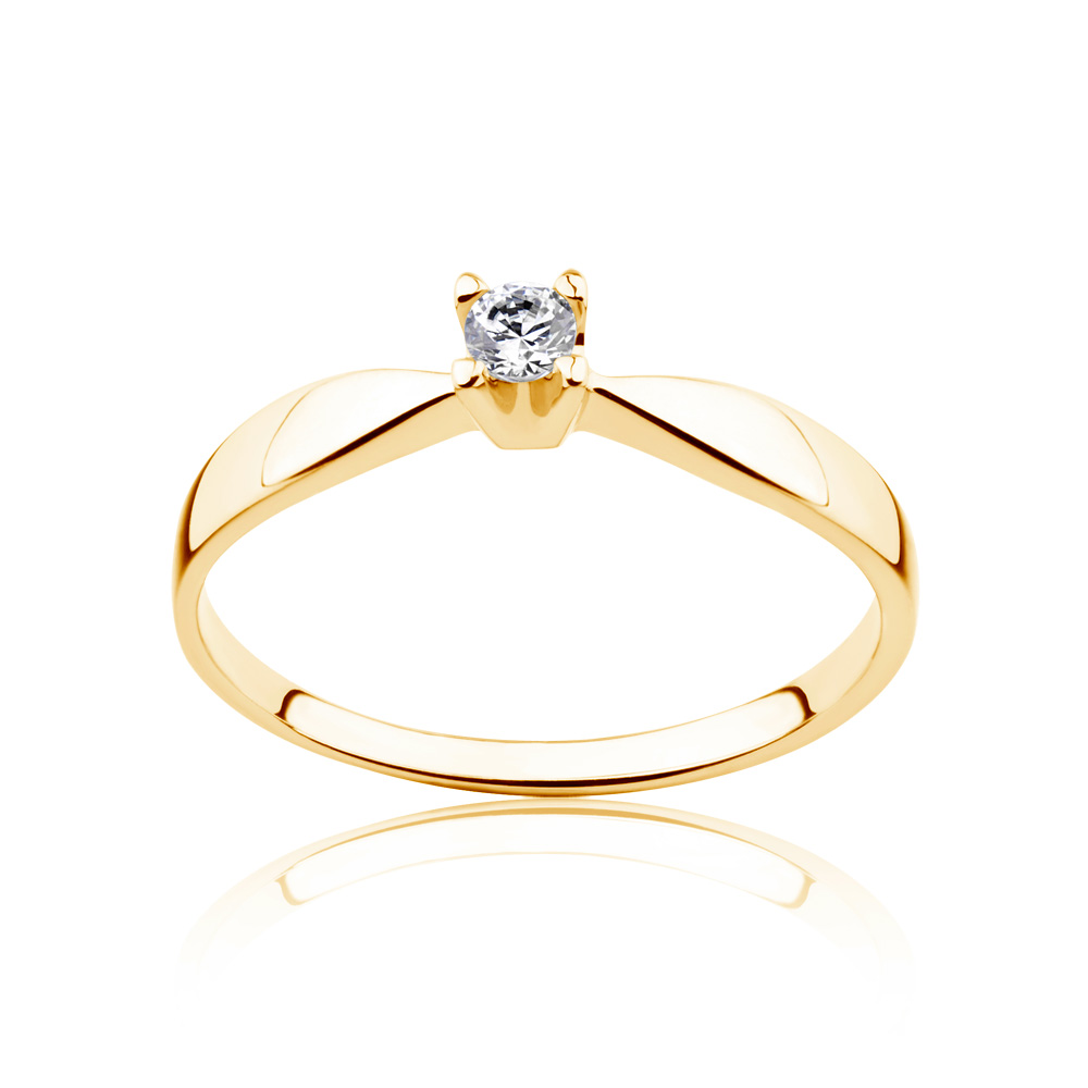 Pierścionek zaręczynowy SAVICKI: złoty, diament