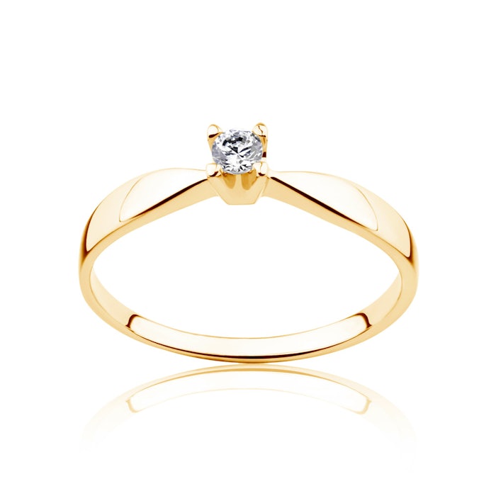 Pierścionek zaręczynowy SAVICKI: złoty, diament