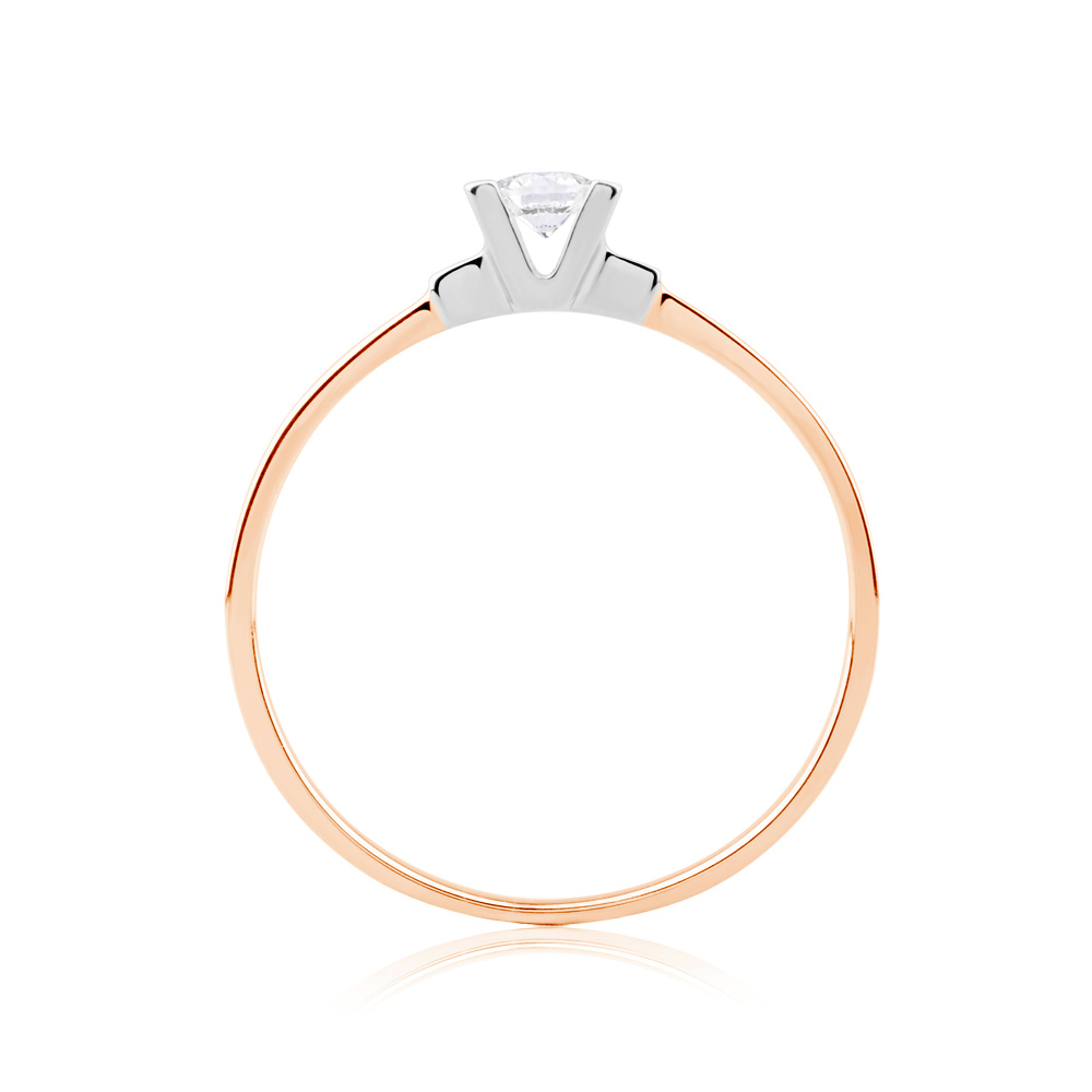 Verlobungsring Savicki: Zweifarbiges Gold, mit Diamant - 3
