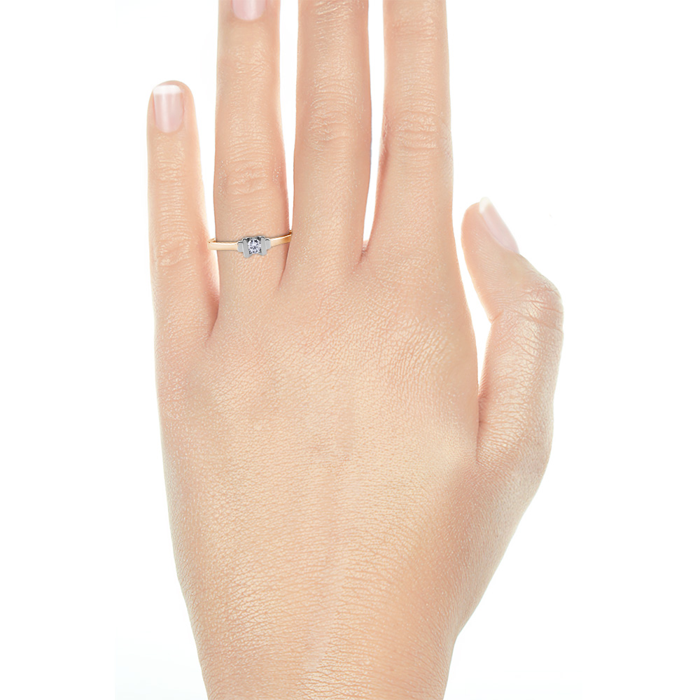 Verlobungsring Savicki: Zweifarbiges Gold, mit Diamant - 5