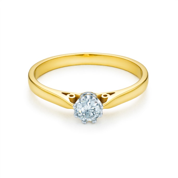 Zásnubný prsteň SAVICKI: dvojfarebné zlato, diamant