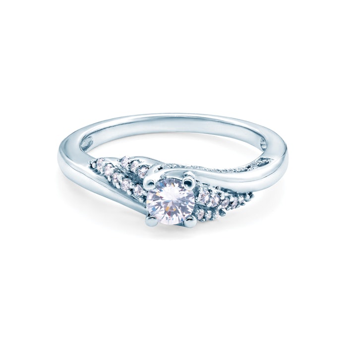 Engagement Ring: white gold, diamonds
