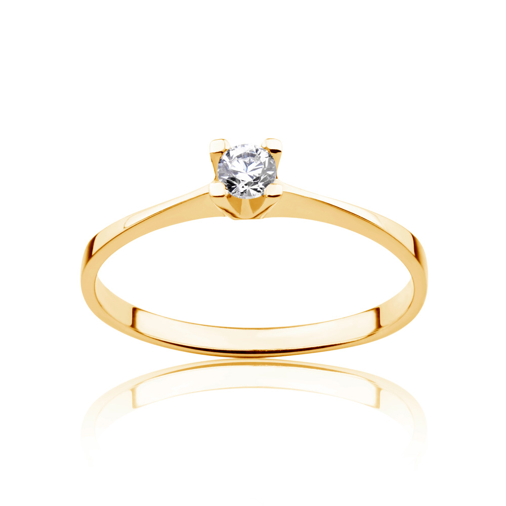 Zásnubní prsten SAVICKI: žluté zlato, diamant