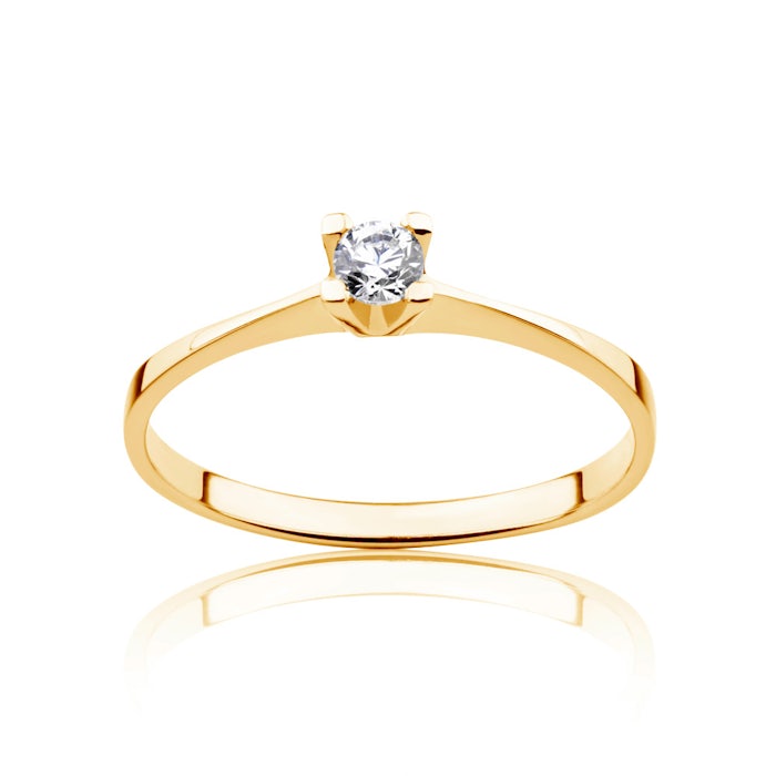 Zásnubní prsten SAVICKI: žluté zlato, diamant