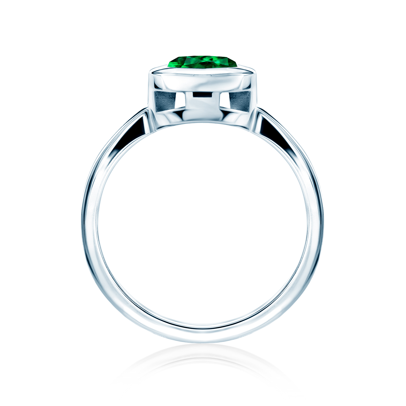 Pierścionek zaręczynowy SAVICKI: białe złoto, szmaragd