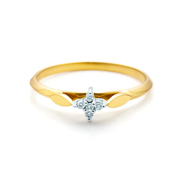 Pierścionek zaręczynowy SAVICKI: dwukolorowe złoto, z diamentami
