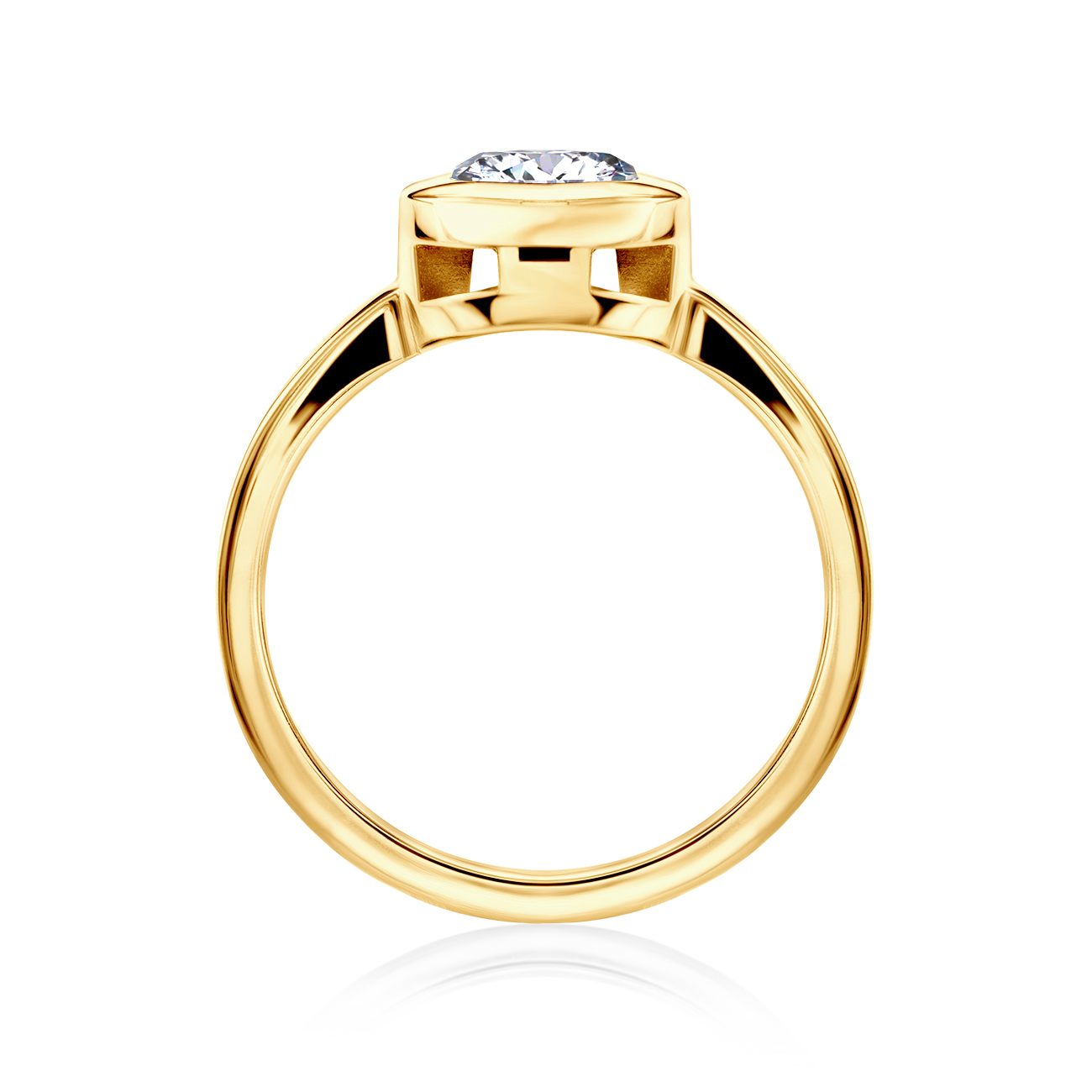 Pierścionek zaręczynowy SAVICKI: złoty, diament - 3