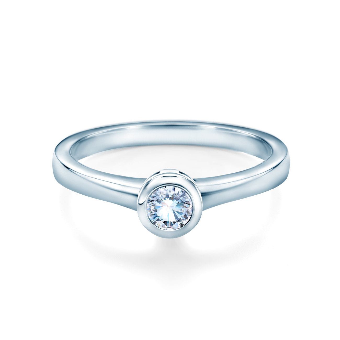 Tension Engagement Ring: white gold, diamond