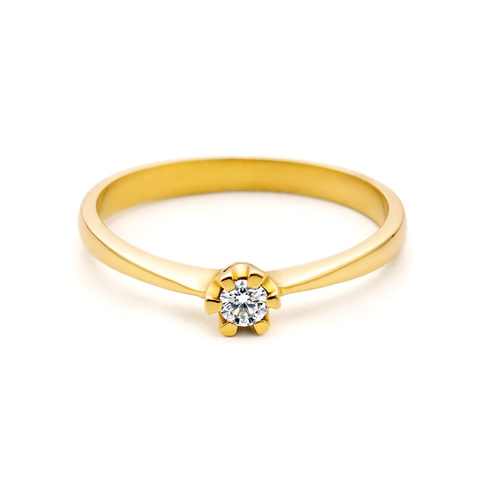 Zásnubný prsteň SAVICKI: žlté zlato, diamant