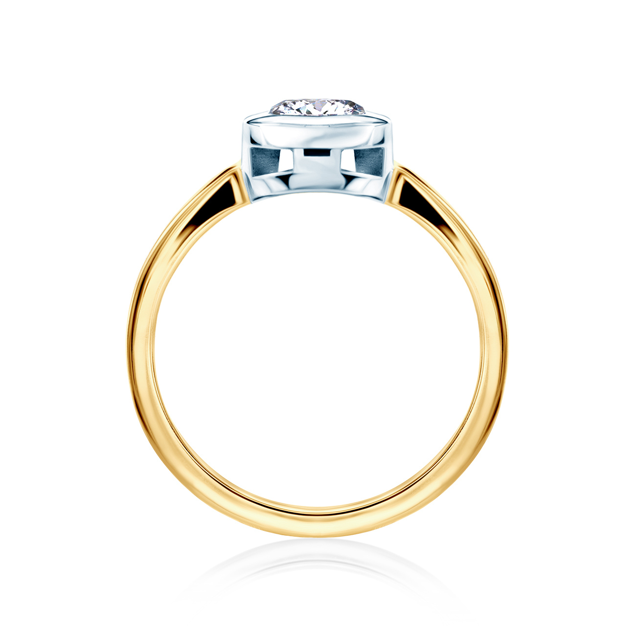 Pierścionek zaręczynowy SAVICKI: dwukolorowe złoto, z diamentem - 3