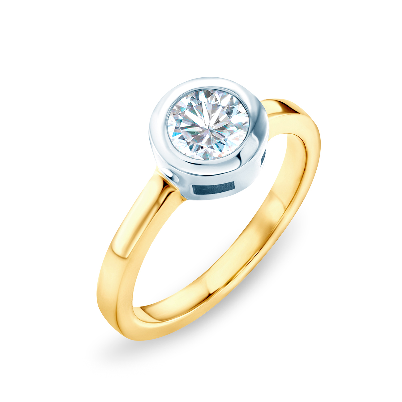 Pierścionek zaręczynowy SAVICKI: dwukolorowe złoto, z diamentem - 4