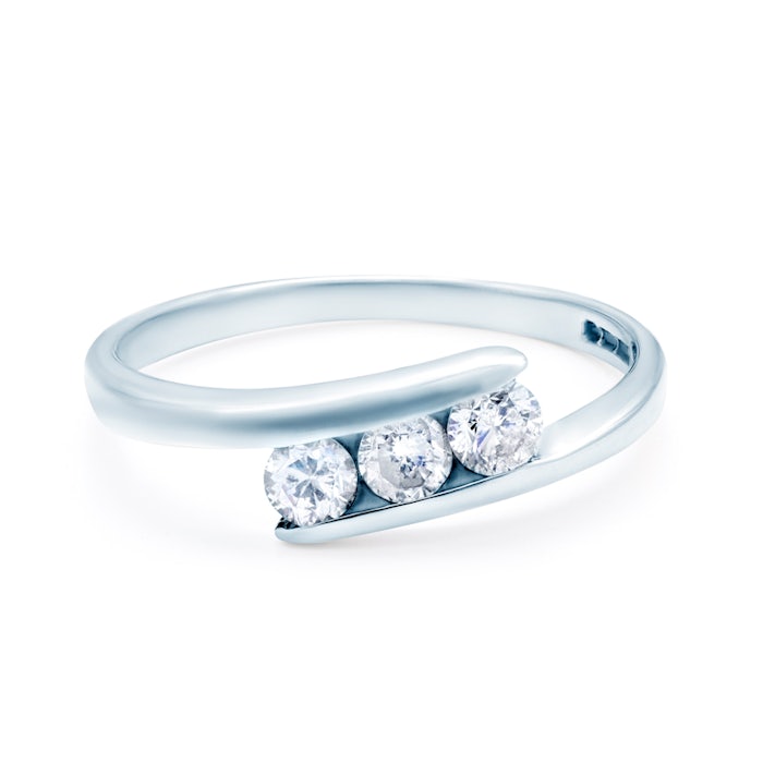 Pierścionek zaręczynowy SAVICKI: białe złoto, diamenty