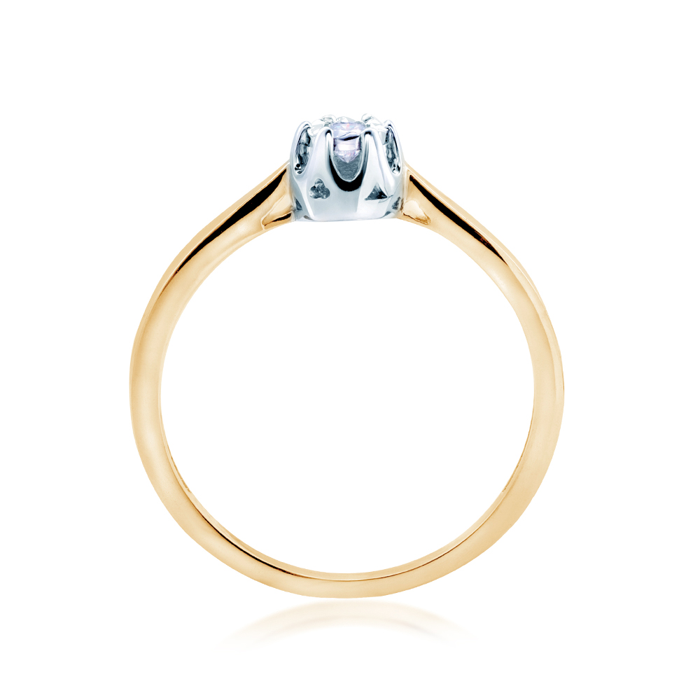 Pierścionek zaręczynowy SAVICKI: dwukolorowe złoto, diament