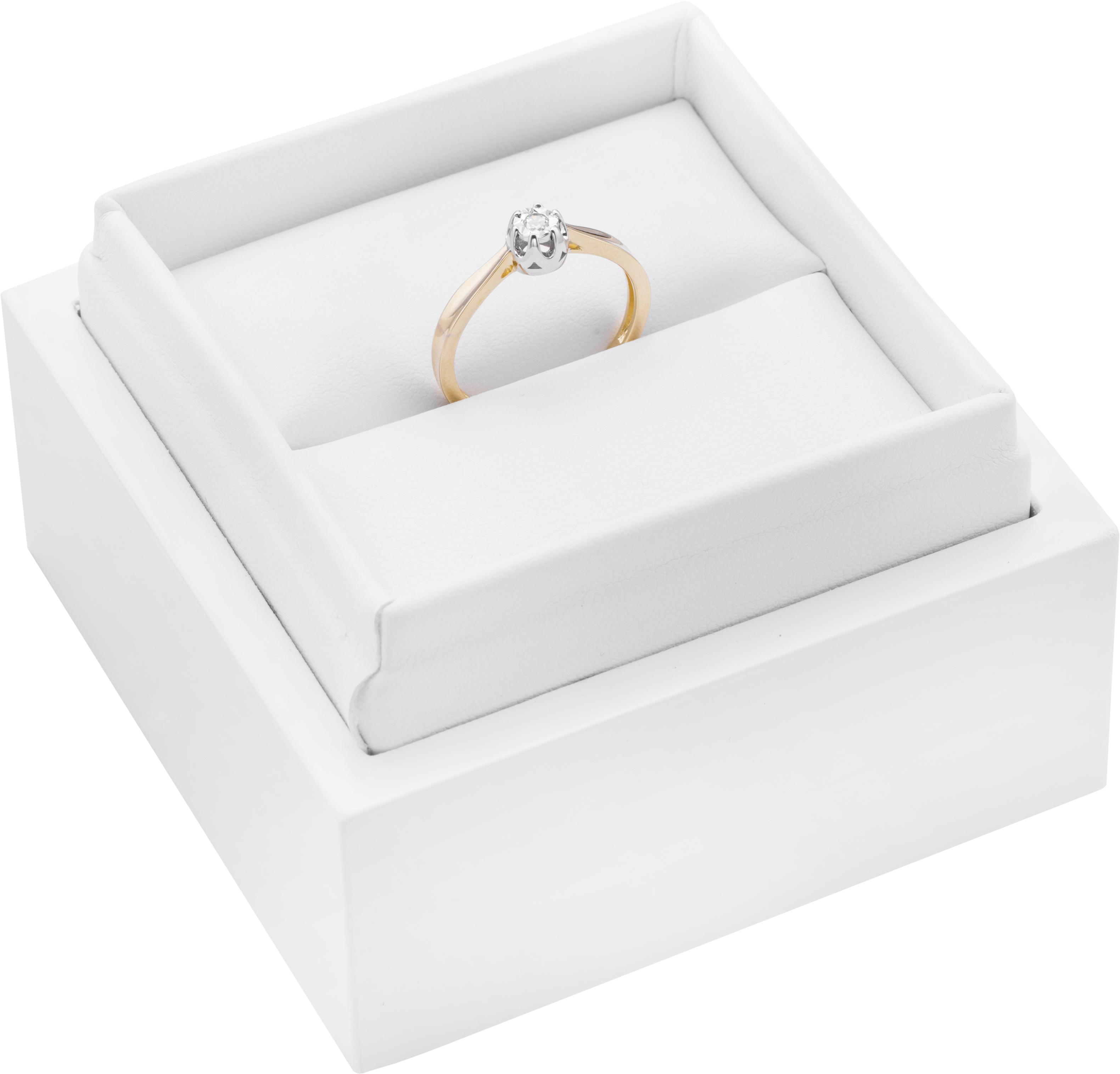 Pierścionek zaręczynowy SAVICKI: dwukolorowe złoto, diament