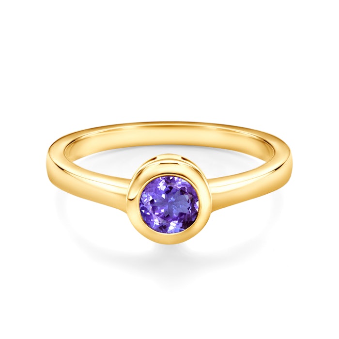Pierścionek zaręczynowy SAVICKI: złoty, tanzanit