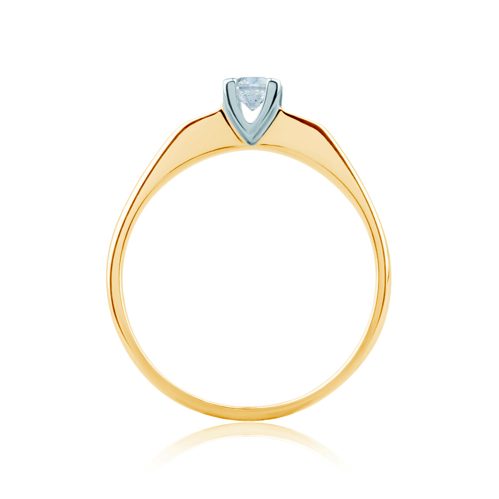 Verlobungsring Savicki: Zweifarbiges Gold, mit Diamant