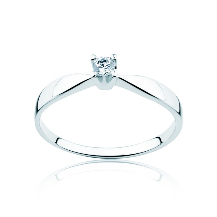 Zásnubný prsteň SAVICKI: biele zlato, diamant