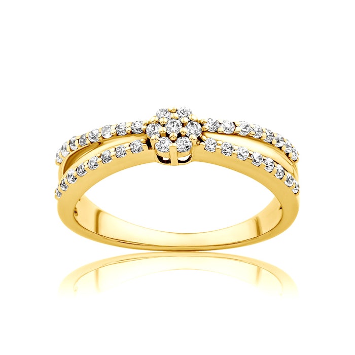 Pierścionek zaręczynowy SAVICKI: złoty, diamenty