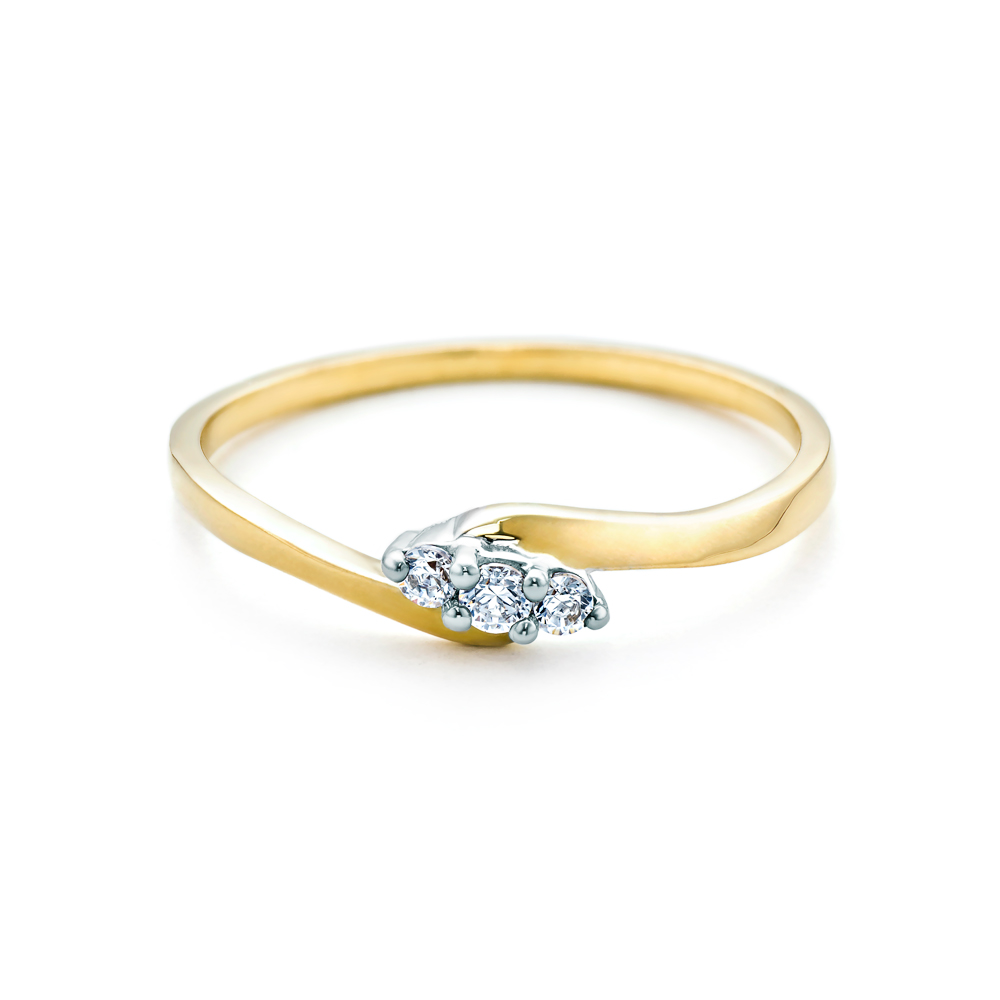 Zásnubný prsteň SAVICKI: dvojfarebné zlato, diamanty