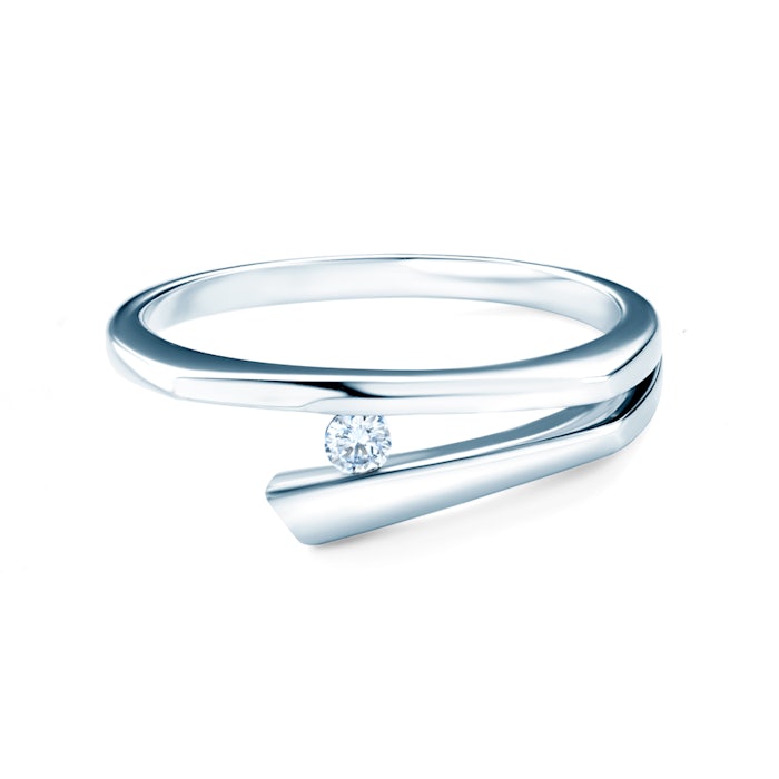Tension Engagement Ring: white gold, diamond