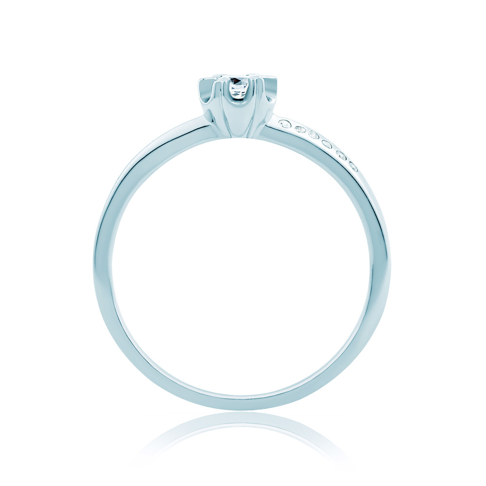 Pierścionek zaręczynowy SAVICKI: białe złoto, diamenty