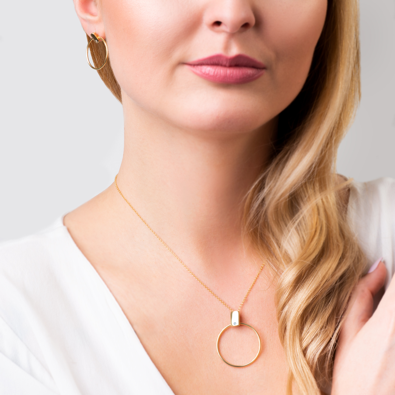 Kolczyki koła Savicki: srebrne pozłacane, cyrkonie - 6