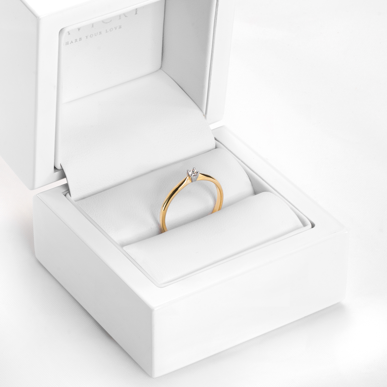 Verlobungsring Savicki: Zweifarbiges Gold, Diamant