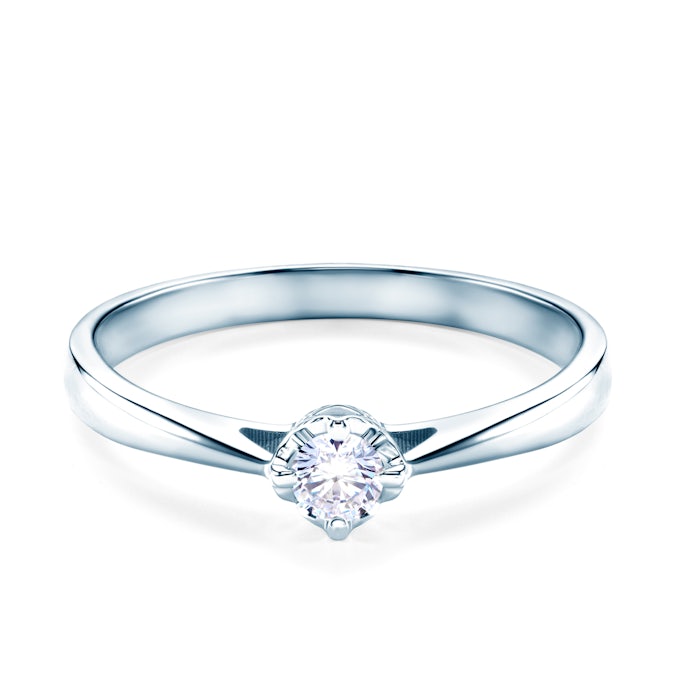 Solitaire Engagement Ring: white gold, diamond