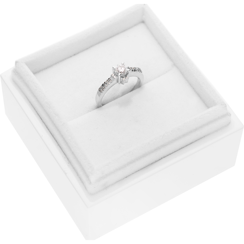 Pierścionek zaręczynowy SAVICKI: białe złoto, diamenty - 3