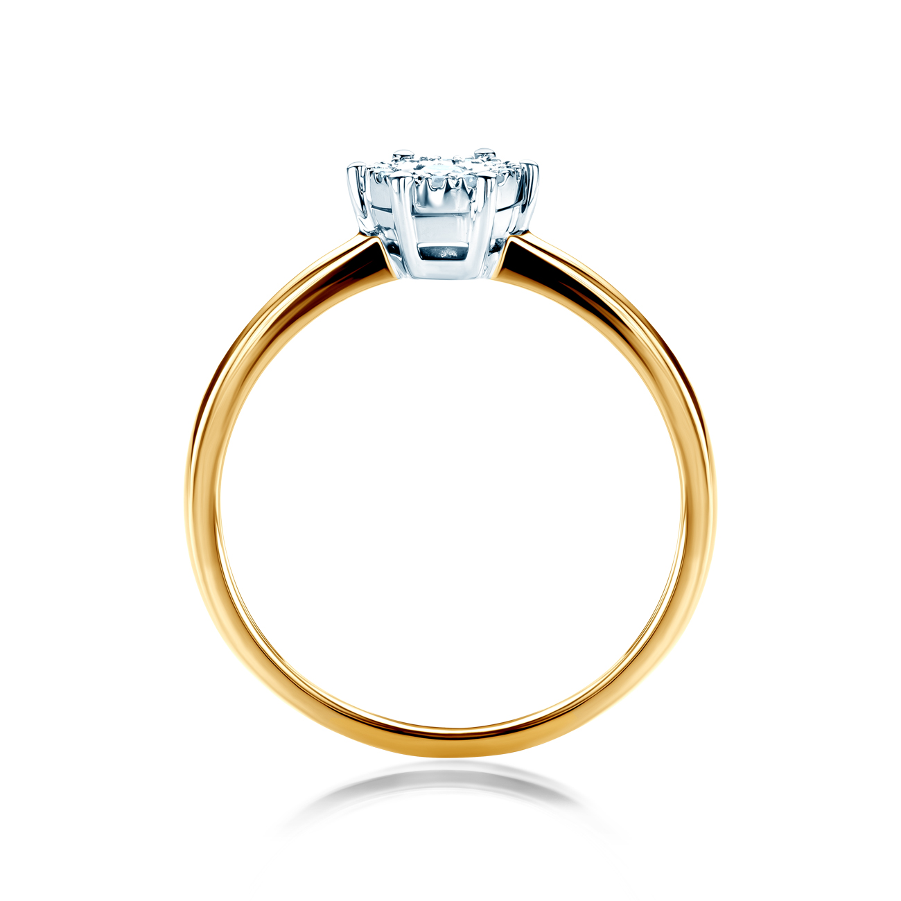 Pierścionek zaręczynowy SAVICKI: dwukolorowe złoto, diamenty