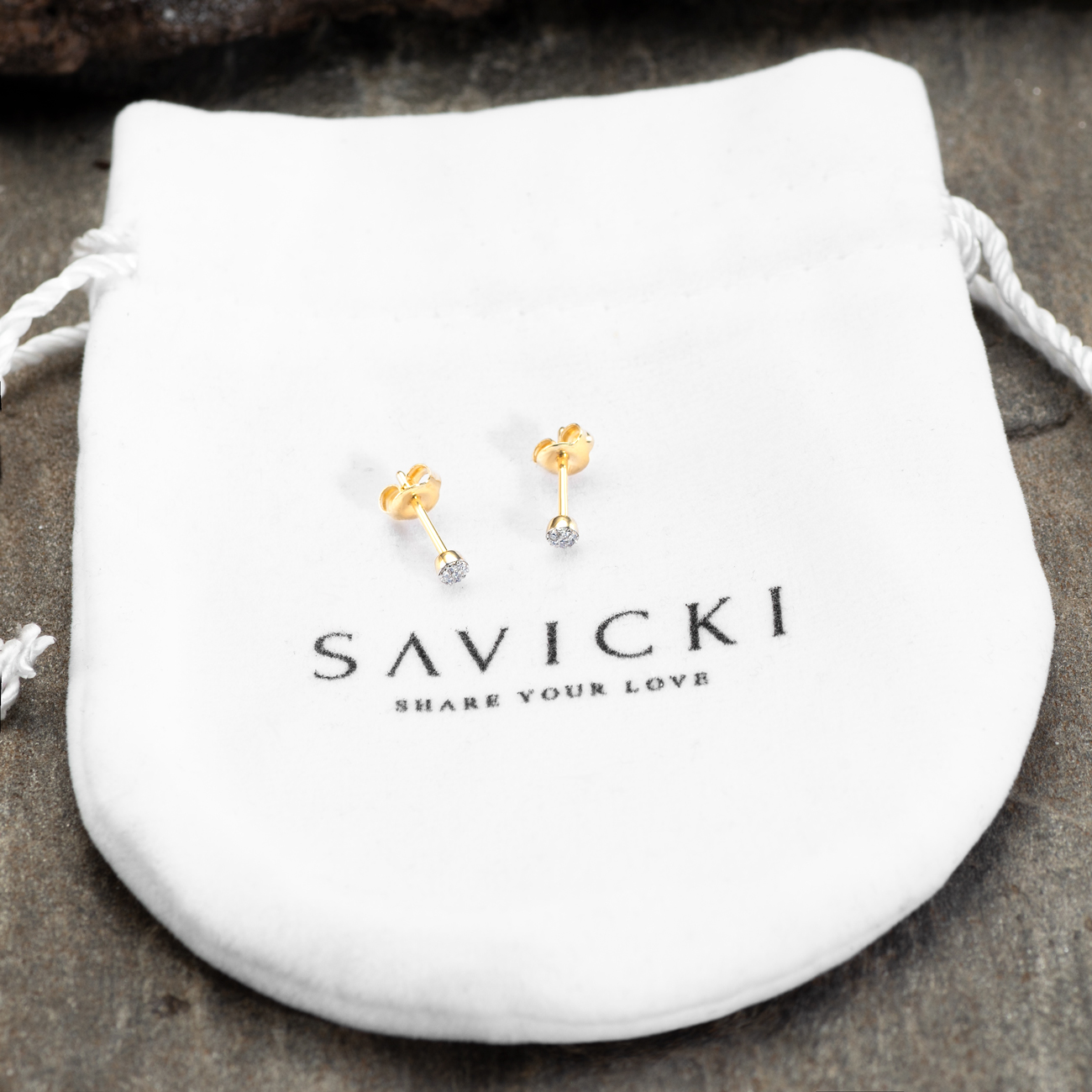 Kolczyki Savicki: dwukolorowe złoto, diamenty