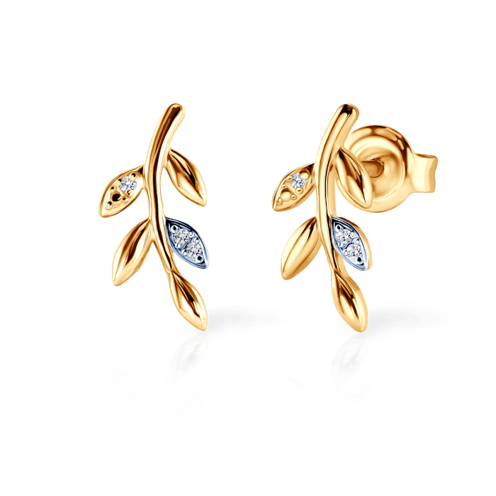 Náušnice SAVICKI: zlaté, diamanty