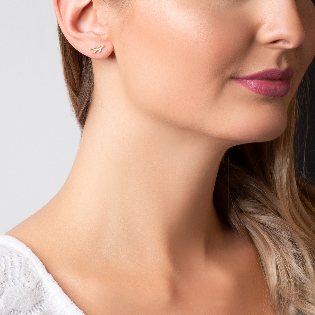 Ohrringe Blatt Savicki: Gold, Diamanten - 3