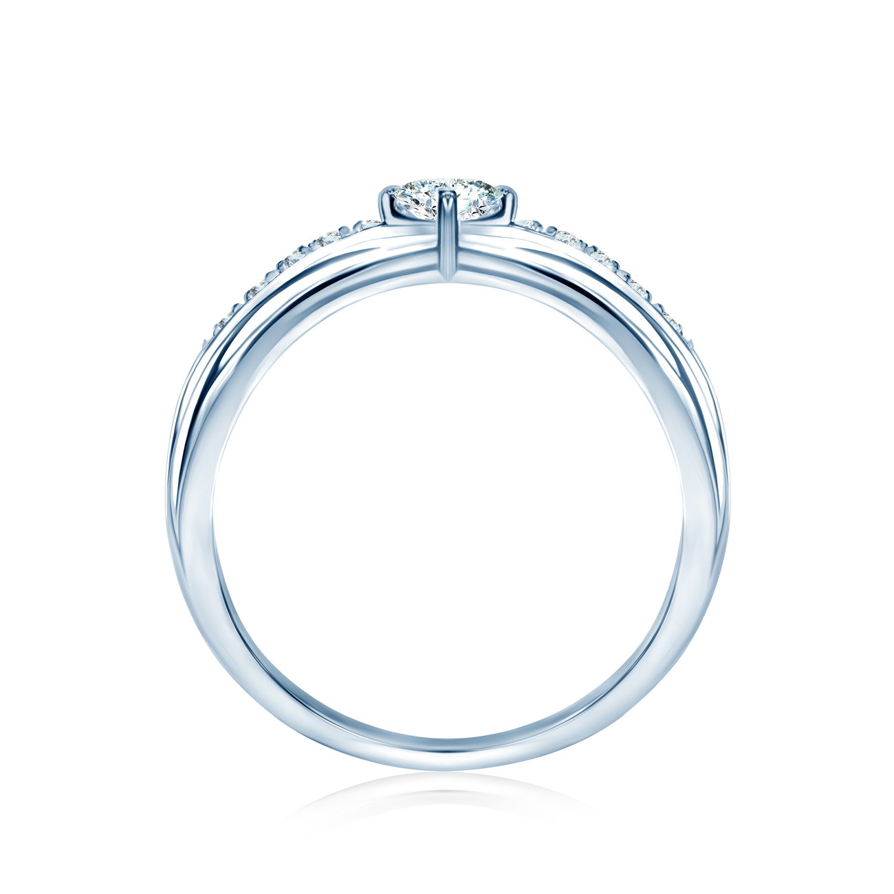 Pierścionek zaręczynowy SAVICKI: białe złoto, diamenty