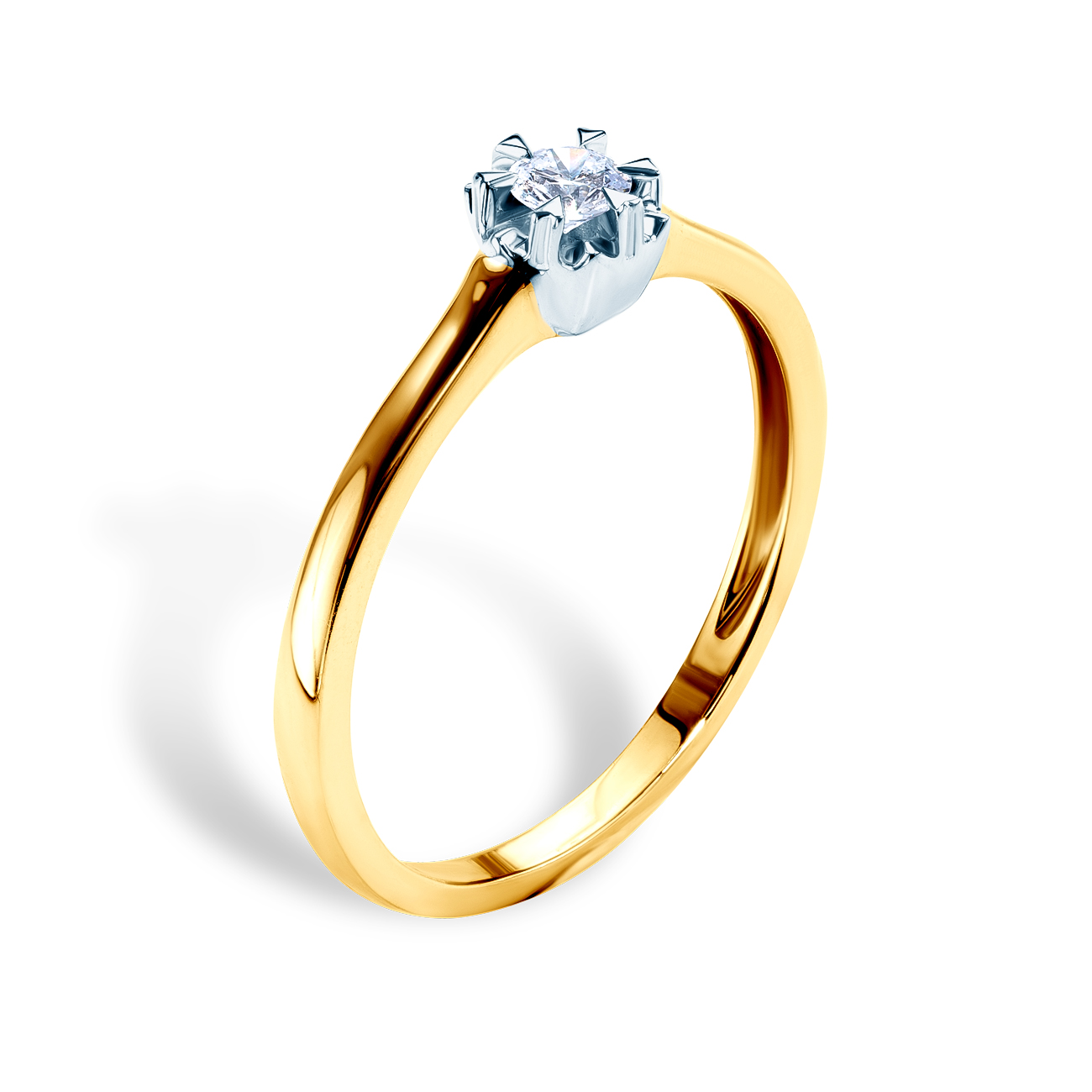 Verlobungsring Savicki: Zweifarbiges Gold, Diamant