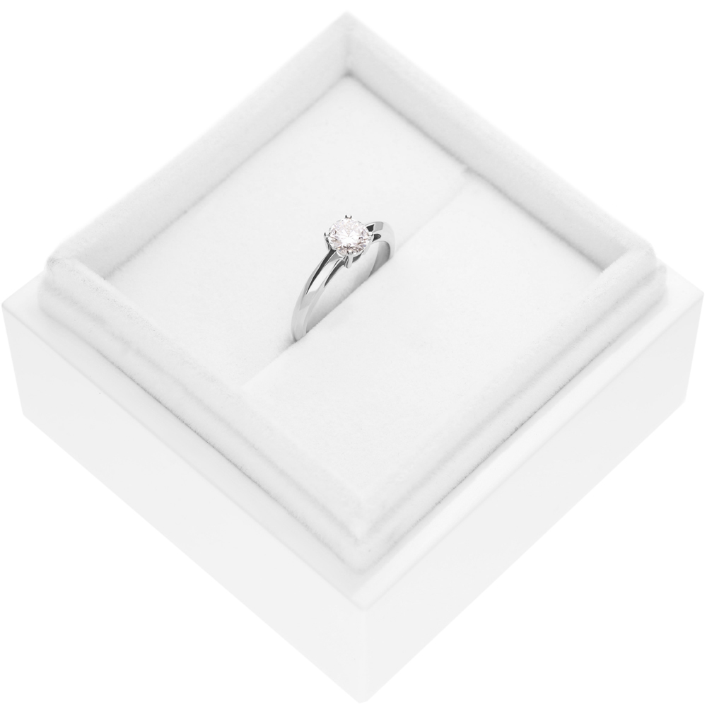 Pierścionek zaręczynowy SAVICKI: białe złoto, diament