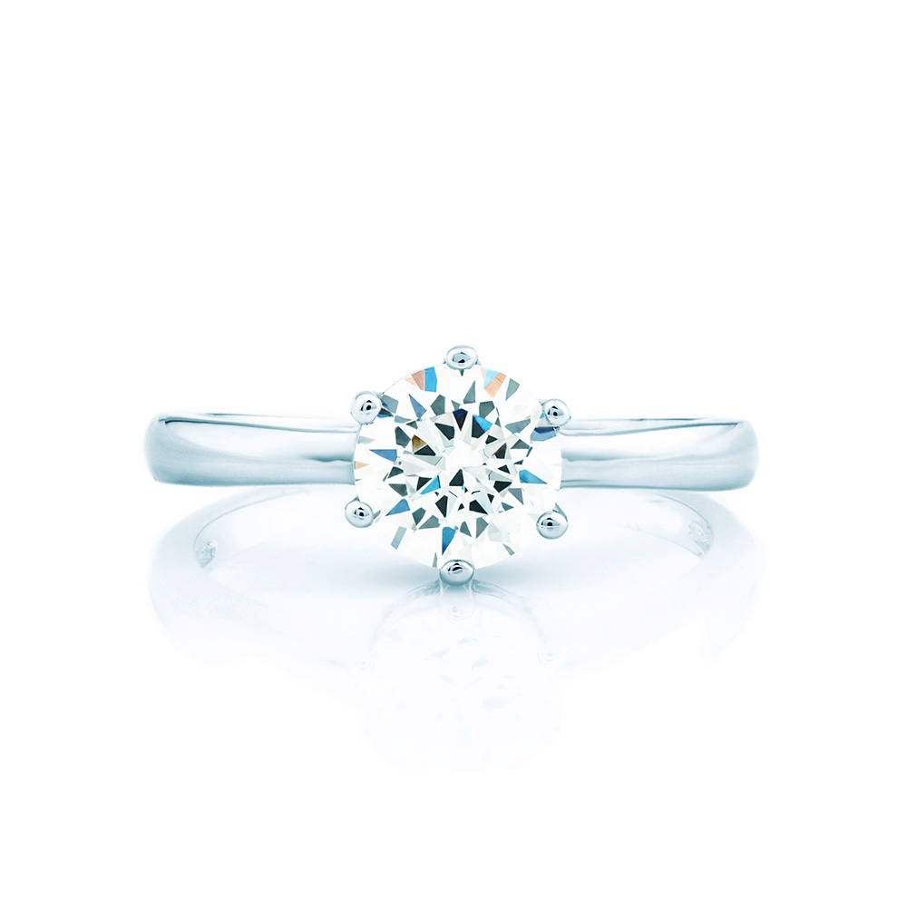 Pierścionek zaręczynowy SAVICKI: białe złoto, diament