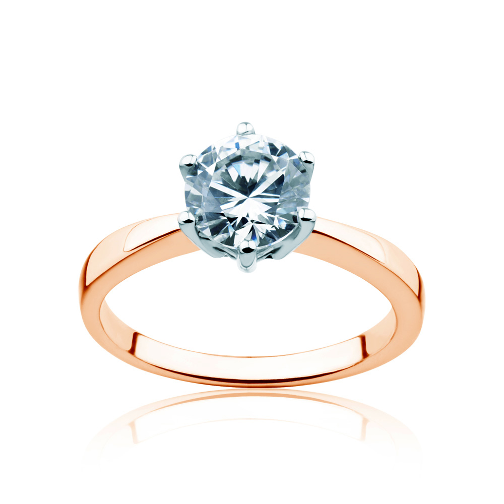 Zásnubní prsten SAVICKI: dvoubarevné zlato, diamant